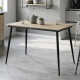 Стіл кухонний розкладний Данді на конусних ногах Ferrum-decor 75x120(160)x60 Чорний метал ДСП Дуб Сонома 16 мм (FRD-106772) - фото 1