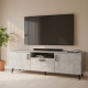 Тумба Лестер на конусних ніжках Ferrum-decor 48x139x38 Чорний метал ДСП Бетон 16 мм (FRD-106801) - фото 1