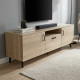 Тумба Лестер на конусних ніжках Ferrum-decor 48x139x38 Чорний метал ДСП Дуб Сонома 16 мм (FRD-106804) - фото 1