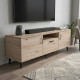 Тумба Лестер на конусних ніжках Ferrum-decor 48x139x38 Чорний метал ДСП Дуб Сан-Марино 16 мм (FRD-106806) - фото 1