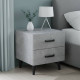 Тумба Віва 2 на конусних ніжках Ferrum-decor 41x35x40 Чорний метал ДСП Бетон 16 мм (FRD-106809) - фото 1
