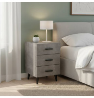 Тумба Віва 3 на конусних ніжках Ferrum-decor 56,5x35x40 Чорний метал ДСП Бетон 16 мм (FRD-106817)