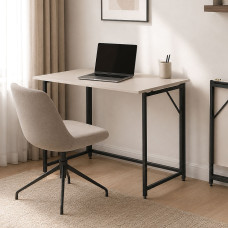 Стол трансформер раскладной Слай Ferrum-decor 75x90x50 Черный металл ДСП Кашемир 16 мм (FRD-107827)