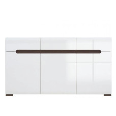 Комод у вітальню ВМК (БРВ) Ацтека KOM3D3S/8/15 N Білий/Білий глянець (BRW-1528)