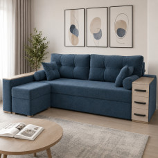 Угловой ортопедический диван Мекко Cube Shuttle NOVO 2650*1650  Pocket Spring Cocos ткань Bagama 48 (MEK-161476)