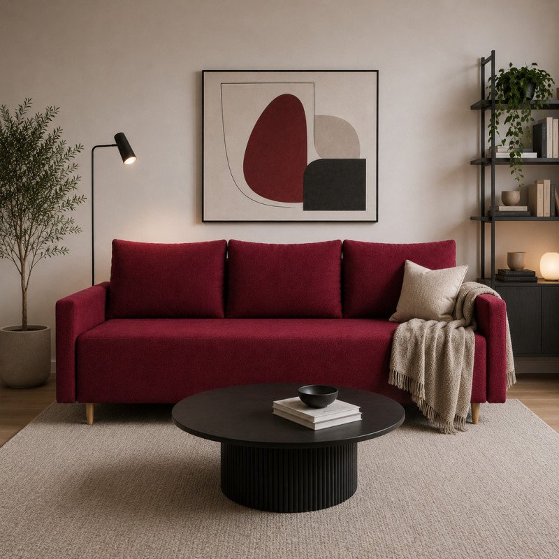 Диван прямой Mekko Madrid 2060*830 Ergo III категория Austin 8 Ruby Red - фото 