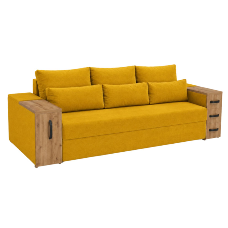 Диван раскладной ортопедический Mekko President 2650*1155 Bonel Standart Hard Plus II категория Allure Premium Yellow (MEK-161025)