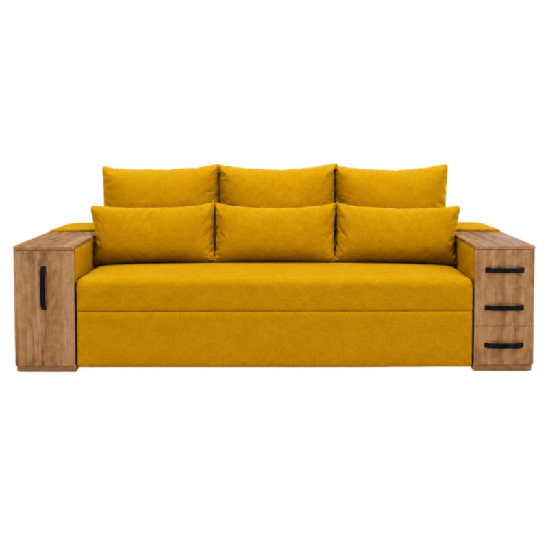 Диван раскладной ортопедический Mekko President 2650*1155 Bonel Standart Hard Plus II категория Allure Premium Yellow (MEK-161025)