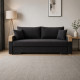 Ортопедический раскладной диван Мекко Reston 2250×960 Bonel Standart Hard Plus III категория Austin 21 Black - фото 1