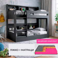 Комплект кровать двухъярусная LION Майнкрафт и Матрас Koala Oasis 90х190 см (LION-041530-ISM-051394)