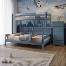 Двоярусне дитяче ліжко Mebigrand Атланта Сіро-синій (S7010R90B) 120-80х200 см (MBG-15435)