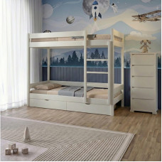 Двоярусне дитяче ліжко Mebigrand Атланта Міні Айворі (S0505Y30R) 70х190 см з ящиками (MBG-15276)