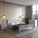 Двуспальная деревянная кровать Mebigrand Чикаго Сити Светло-серый (RAL 7040) 160х200 см (MBG-1543) - фото 1