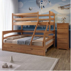 Двухъярусная детская кровать Mebigrand Чикаго Ольха 160-90х200 см с ящиками (MBG-15549)