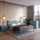 Двуспальная деревянная кровать Mebigrand Даллас Серо-синий (S7010R90B) 140х200 см (MBG-5923) - фото 1
