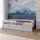 Кровать детская Mebigrand Атланта Литл-2 Белый (RAL9003) 70х190 см с бортиками и ящиками (MBG-2691) - фото 1