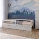 Кровать детская Mebigrand Атланта Литл-2 Айвори (S0505Y30R) 70х190 см с бортиками и ящиками (MBG-15686) - фото 1