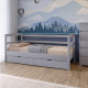 Кровать детская Mebigrand Чикаго Литл-2 Светло-серый (RAL-7040) 80х190 см с задним бортиком и ящиками (MBG-16332) - фото 1