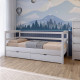 Кровать детская Mebigrand Чикаго Литл-2 Белый (RAL9003) 80х190 см с задним бортиком и ящиками (MBG-16288) - фото 1