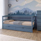 Кровать детская Mebigrand Чикаго Литл-2 Синий (S 7010 R 90B) 80х200 см с задним бортиком и ящиками (MBG-2607) - фото 1