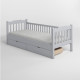 Кровать детская Mebigrand Карина-2 Светло-серый (RAL-7040) 70х190 см с задним бортиком и ящиками (MBG-16524) - фото 2
