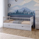 Кровать детская Mebigrand Карина-2 Белый (RAL9003) 70х190 см с задним бортиком и ящиками (MBG-16452) - фото 1