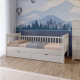 Кровать детская Mebigrand Карина-2 Айвори (S0505Y30R) 70х190 см с задним бортиком и ящиками (MBG-2525) - фото 1