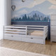 Кровать детская Mebigrand Ника Белый (RAL9003) 120х190 см с задним бортиком с ящиками (MBG-16024) - фото 1