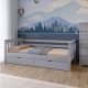 Кровать детская Mebigrand Скандинавия Литл-2 Светло-серый (RAL 7040) 120х190 см с задним бортиком и ящиками (MBG-2640) - фото 1