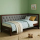 Односпальне дерев'яне ліжко Mebigrand Ліза М3 (права спинка) Горіх темний/Аляска 93 (Сірий) 80x160 см MBG-25538 - фото 1