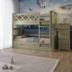Двухъярусная детская кровать Mebigrand Мальта Оливковый (RAL1020) 80х190 см с ящиками (MBG-15010) - фото 1