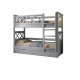 Двухъярусная детская кровать Mebigrand Мальта Светло-серый (RAL7040) 80х190 см с ящиками (MBG-2297) - фото 2