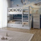 Двухъярусная детская кровать Mebigrand Мальта Белый (RAL9003) 80х200 см с ящиками (MBG-15030) - фото 1
