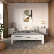 Полуторная деревянная кровать Mebigrand Неаполь Айвори (S0505Y30R) 120х200 см (MBG-2173)