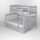 Двухъярусная детская кровать Mebigrand Скандинавия Светло-серый (RAL 7040) 120-80х200 см с ящиками (MBG-15177) - фото 2