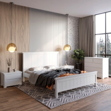 Двуспальная деревянная кровать Mebigrand Вирджиния Белый (RAL9003) 140х200 см (MBG-1606)