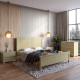 Двуспальная деревянная кровать Mebigrand Вирджиния Оливковый (RAL1020) 140х190 см (MBG-3204) - фото 1