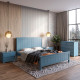 Двуспальная деревянная кровать Mebigrand Вирджиния Серо-синий (S7010R90B) 140х200 см (MBG-3253) - фото 1