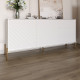 Комод с золотыми металлическими ножками LION Амарант 168x40x76,5 см Бетон Style/Белый (LION-041955) - фото 1