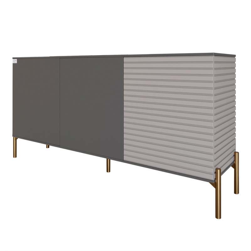 Комод  закрытый в гостиную на золотых металлических ножках LION Грей 154x38x65 см Антрацит/Кашемир  (LION-041863)