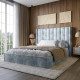 Двуспальная кровать LION Нино 180x200 см SILK 301 Дымчатый (LION-041402) - фото 1