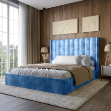 Двуспальная кровать LION Нино 160x200 см SILK 503 Темно-синий (LION-045050)