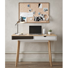 Письмовий стіл LION Сканді-1 Німфея Альба (білий)/Дуб Артизан (стільниця) (LION-041394)