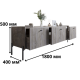 Тумба под телевизор на 3 ящика LION Wood с черными ножками 180x40x50 см Антрацит (LION-043092) - фото 3