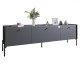 Тумба под телевизор на 3 ящика LION Wood с черными ножками 180x40x50 см Антрацит (LION-043092) - фото 2