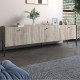 Тумба під телевізор на 3 шухляди LION Wood з чорними ніжками 180x40x50 см Дуб Сонома (LION-043100) - фото 1