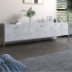 Тумба под телевизор на 3 ящика LION Wood с золотыми ножками 180x40x50 см Бетон style (LION-042988) - фото 1