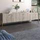 Тумба под телевизор на 3 ящика LION Wood с золотыми ножками 180x40x50 см Дуб Сонома (LION-042994) - фото 1