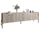 Тумба под телевизор на 3 ящика LION Wood с золотыми ножками 180x40x50 см Дуб Сонома (LION-042994) - фото 2