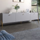 Тумба под телевизор на 3 ящика LION Wood с золотыми ножками 180x40x50 см Кашемир (LION-042996) - фото 1